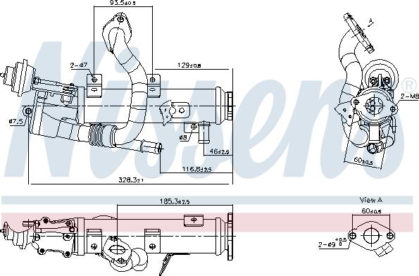 Nissens 989448 - Radiators, Izplūdes gāzu recirkulācija www.autospares.lv