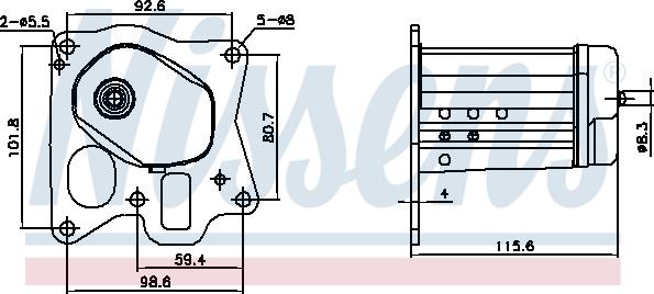 Nissens 989455 - Radiators, Izplūdes gāzu recirkulācija www.autospares.lv