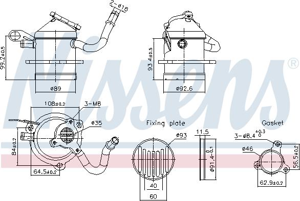 Nissens 989480 - Radiators, Izplūdes gāzu recirkulācija www.autospares.lv