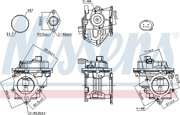 Nissens 98521 - Izpl. gāzu recirkulācijas vārsts www.autospares.lv