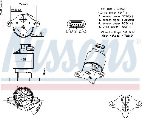 Nissens 98360 - Izpl. gāzu recirkulācijas vārsts autospares.lv