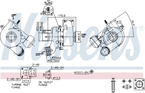 Nissens 93491 - Kompresors, Turbopūte www.autospares.lv