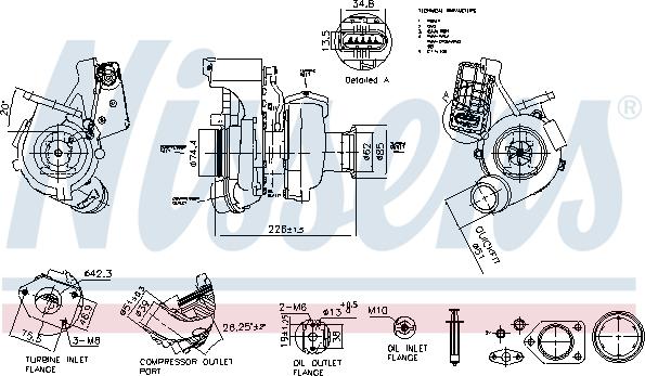 Nissens 93564 - Турбина, компрессор www.autospares.lv