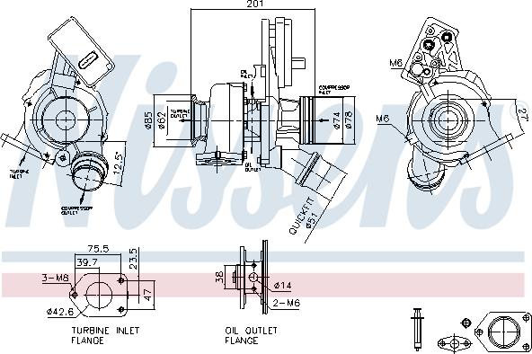 Nissens 93519 - Турбина, компрессор www.autospares.lv