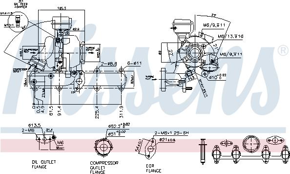 Nissens 93068 - Турбина, компрессор www.autospares.lv