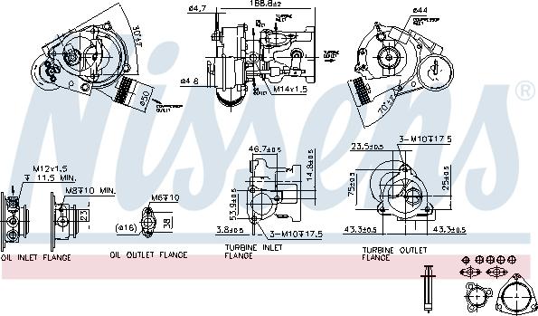 Nissens 93021 - Турбина, компрессор www.autospares.lv