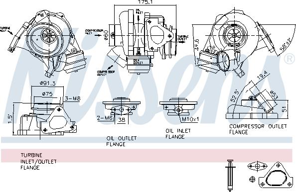 Nissens 93105 - Kompresors, Turbopūte www.autospares.lv