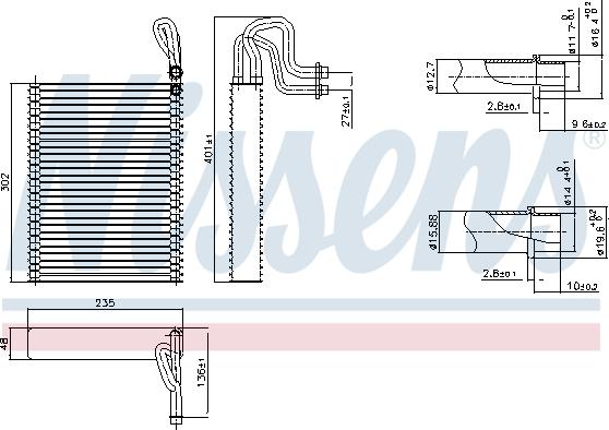 Nissens 92351 - Iztvaikotājs, Gaisa kondicionēšanas sistēma www.autospares.lv