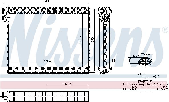 Nissens 92364 - Iztvaikotājs, Gaisa kondicionēšanas sistēma www.autospares.lv