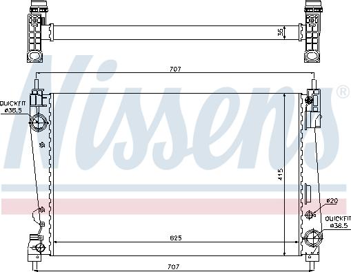 Nissens 698512 - Radiators, Motora dzesēšanas sistēma autospares.lv