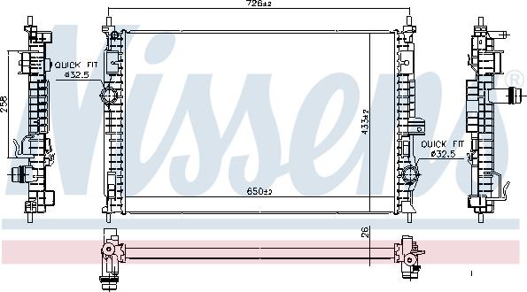 Nissens 606342 - Radiators, Motora dzesēšanas sistēma www.autospares.lv