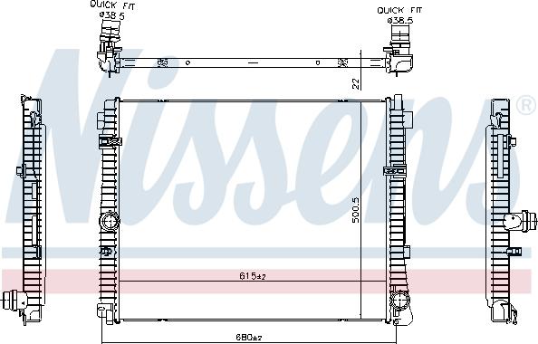 Nissens 606785 - Radiators, Motora dzesēšanas sistēma www.autospares.lv