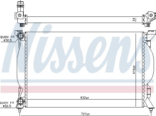 Nissens 60304A - Радиатор, охлаждение двигателя www.autospares.lv