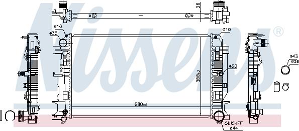 Nissens 67156A - Radiators, Motora dzesēšanas sistēma www.autospares.lv