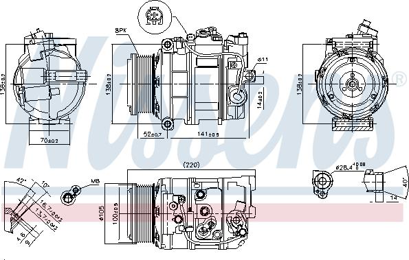 Nissens 89412 - Kompresors, Gaisa kond. sistēma autospares.lv