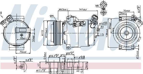 Nissens 89592 - Kompresors, Gaisa kond. sistēma www.autospares.lv