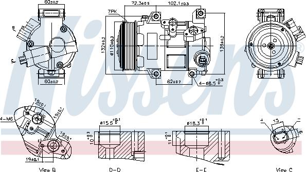 Nissens 89516 - Kompresors, Gaisa kond. sistēma www.autospares.lv