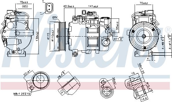 Nissens 89513 - Kompresors, Gaisa kond. sistēma www.autospares.lv