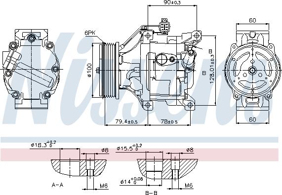 Nissens 89530 - Kompresors, Gaisa kond. sistēma www.autospares.lv