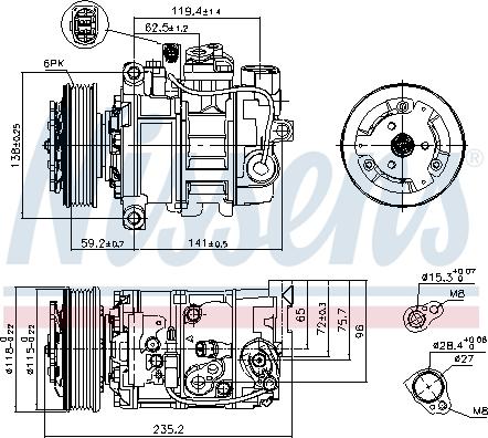 Nissens 89529 - Kompresors, Gaisa kond. sistēma www.autospares.lv