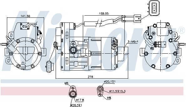 Nissens 890954 - Kompresors, Gaisa kond. sistēma www.autospares.lv