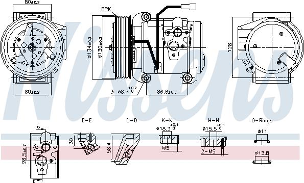 Nissens 890957 - Kompresors, Gaisa kond. sistēma www.autospares.lv