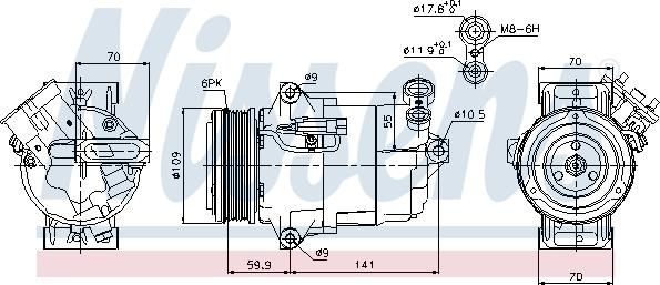 Nissens 89041 - Kompresors, Gaisa kond. sistēma www.autospares.lv