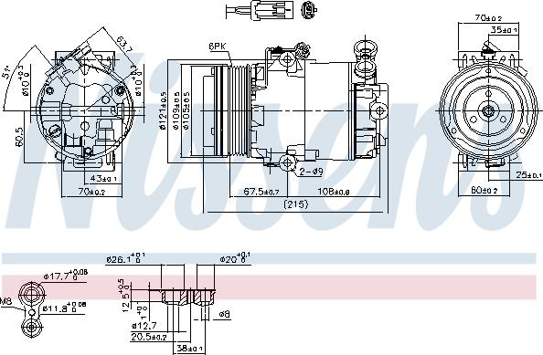 Nissens 89042 - Kompresors, Gaisa kond. sistēma www.autospares.lv