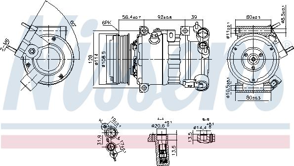 Nissens 890599 - Kompresors, Gaisa kond. sistēma www.autospares.lv