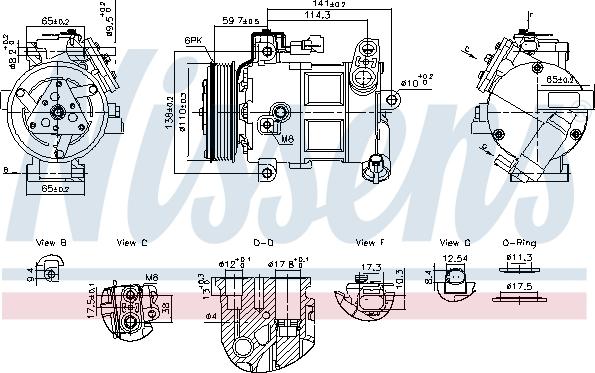 Nissens 890596 - Kompresors, Gaisa kond. sistēma www.autospares.lv