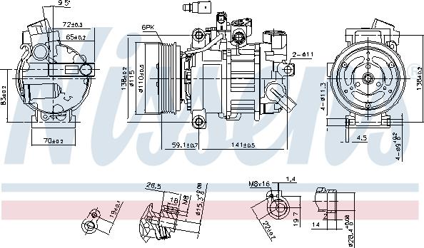 Nissens 890551 - Kompresors, Gaisa kond. sistēma www.autospares.lv