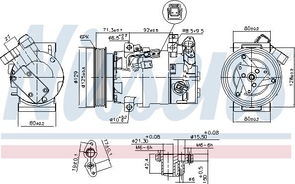 Nissens 890586 - Kompresors, Gaisa kond. sistēma www.autospares.lv