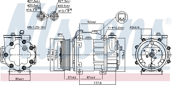 Nissens 890699 - Kompresors, Gaisa kond. sistēma www.autospares.lv