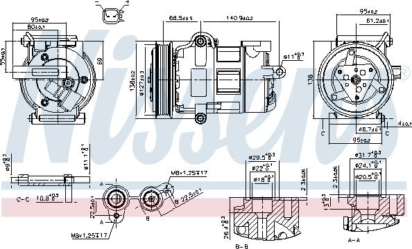 Nissens 890698 - Kompresors, Gaisa kond. sistēma www.autospares.lv