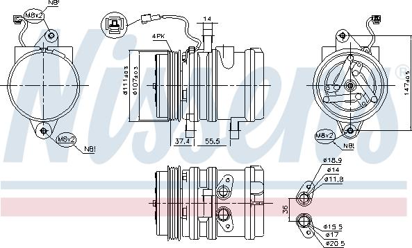 Nissens 890697 - Kompresors, Gaisa kond. sistēma www.autospares.lv