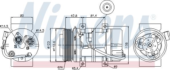 Nissens 89069 - Kompresors, Gaisa kond. sistēma autospares.lv