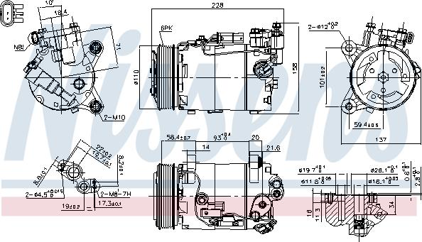 Nissens 890601 - Kompresors, Gaisa kond. sistēma autospares.lv