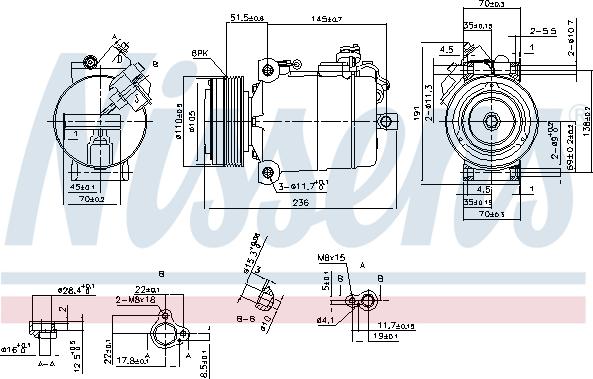 Nissens 890043 - Kompresors, Gaisa kond. sistēma www.autospares.lv