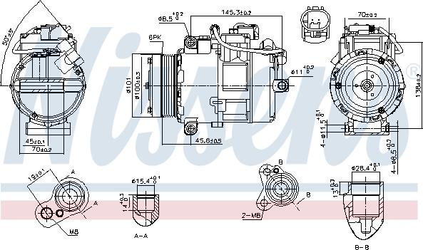 Nissens 890012 - Kompresors, Gaisa kond. sistēma www.autospares.lv