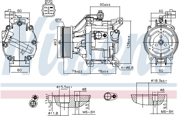 Nissens 890036 - Kompresors, Gaisa kond. sistēma www.autospares.lv