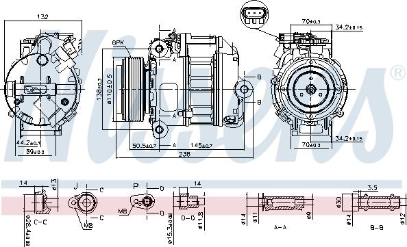 Nissens 890037 - Kompresors, Gaisa kond. sistēma www.autospares.lv