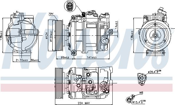 Nissens 890025 - Kompresors, Gaisa kond. sistēma www.autospares.lv