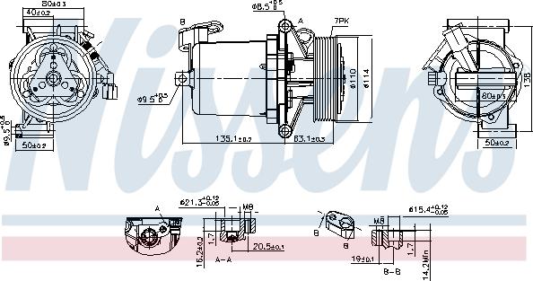 Nissens 890172 - Kompresors, Gaisa kond. sistēma www.autospares.lv