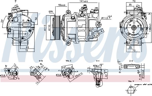 Nissens 890893 - Kompresors, Gaisa kond. sistēma autospares.lv