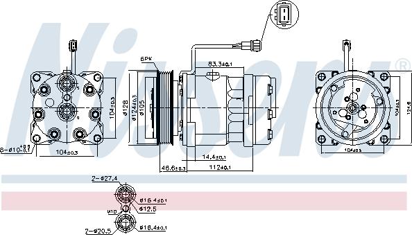 Nissens 89083 - Kompresors, Gaisa kond. sistēma www.autospares.lv