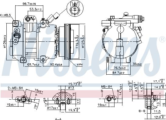 Nissens 890376 - Kompresors, Gaisa kond. sistēma www.autospares.lv