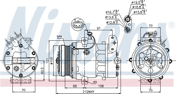 Nissens 89037 - Kompresors, Gaisa kond. sistēma www.autospares.lv