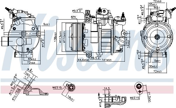 Nissens 890250 - Kompresors, Gaisa kond. sistēma www.autospares.lv