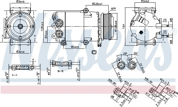 Nissens 890216 - Kompresors, Gaisa kond. sistēma www.autospares.lv