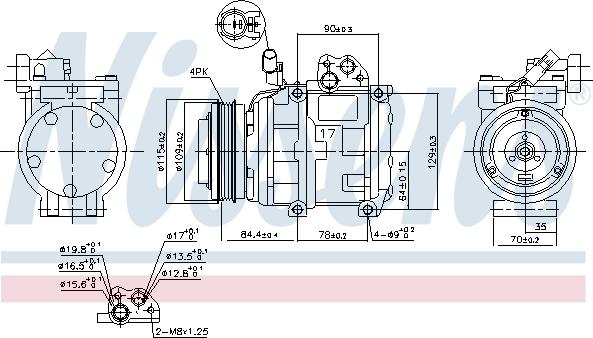 Nissens 890282 - Kompresors, Gaisa kond. sistēma www.autospares.lv